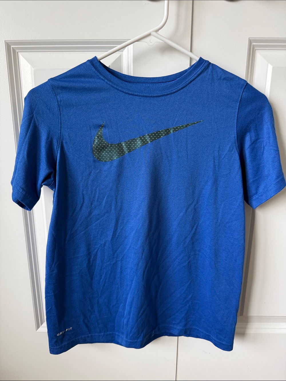 Nike Blue Short-Sleeve Tee with Metallic Dark Swoosh